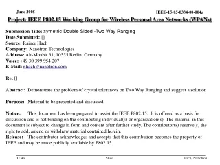 Project: IEEE P802.15 Working Group for Wireless Personal Area Networks (WPANs)