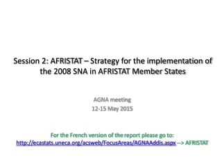Session 2: AFRISTAT – Strategy for the implementation of the 2008 SNA in AFRISTAT Member States