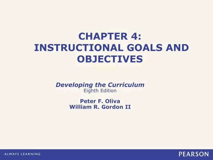 chapter 4 instructional goals and objectives