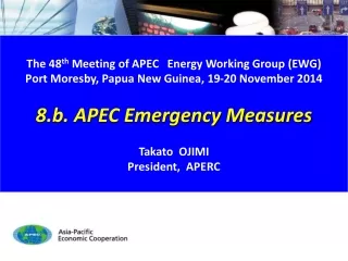 The 48 th  Meeting of  APEC Energy Working Group (EWG)