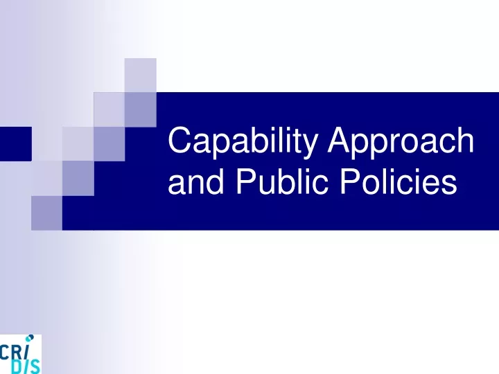 capability approach and public policies