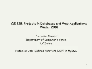 CS122B: Projects in Databases and Web Applications  Winter 201 8