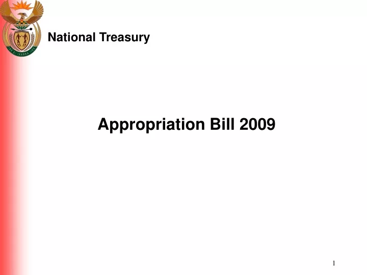 appropriation bill 2009