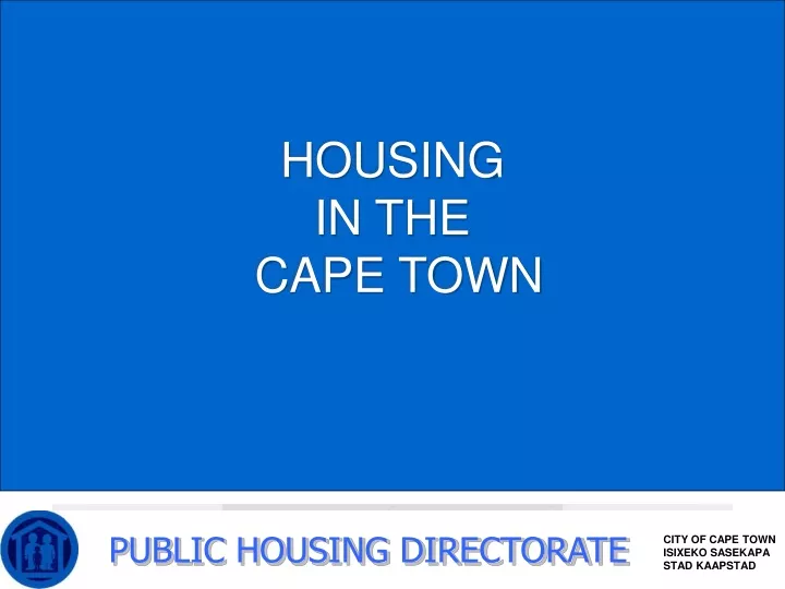 housing in the cape town