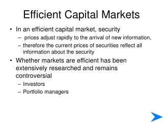 Efficient Capital Markets