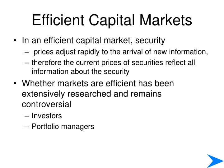 efficient capital markets