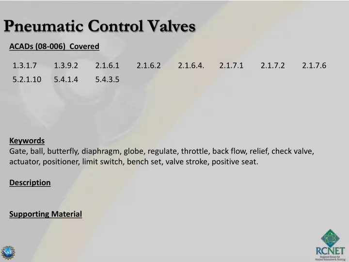pneumatic control valves