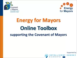 Energy for Mayors Online Toolbox supporting the Covenant of Mayors