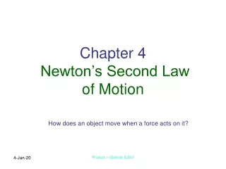 Chapter 4 Newton’s Second Law  of Motion
