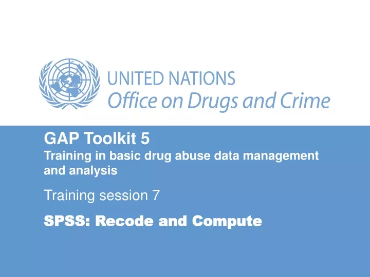 gap toolkit 5 training in basic drug abuse data