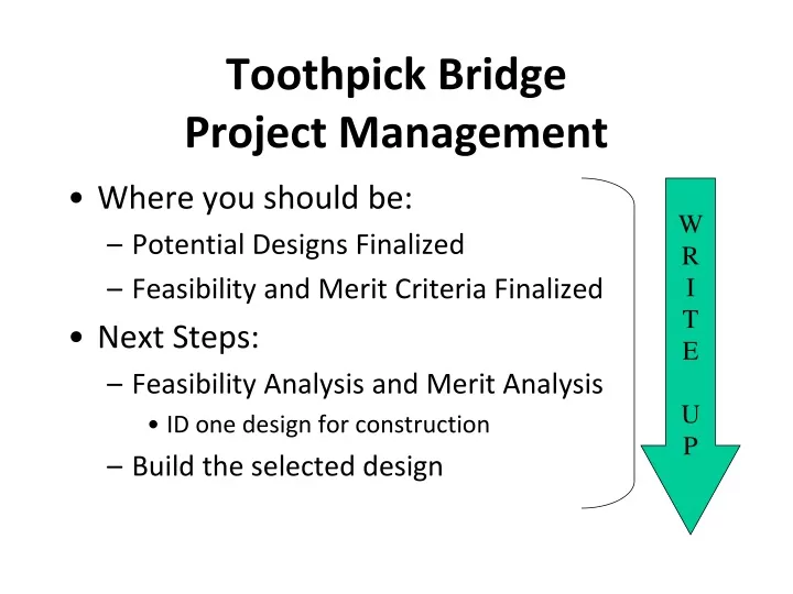 toothpick bridge project management