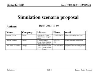 Simulation scenario proposal