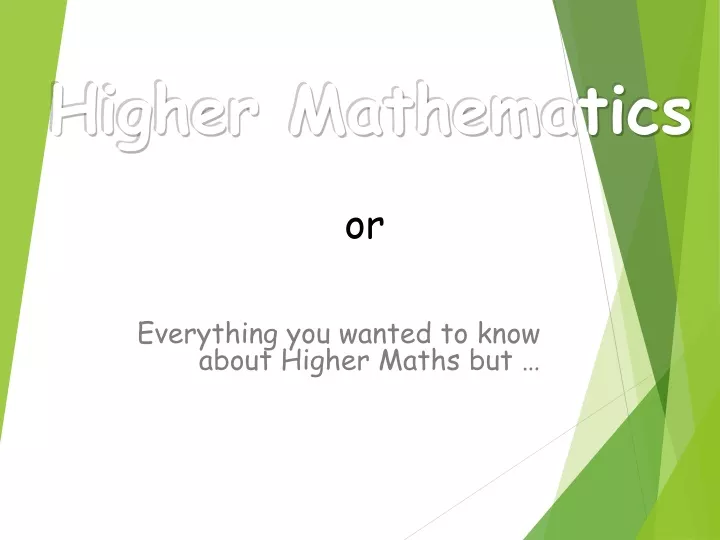 higher mathematics