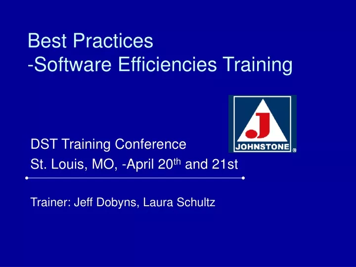 best practices software efficiencies training