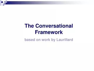 The Conversational Framework based on work by Laurillard