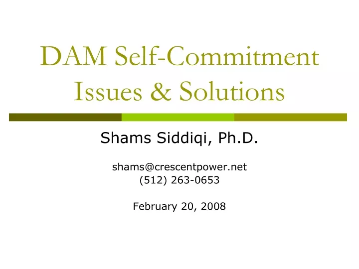 dam self commitment issues solutions