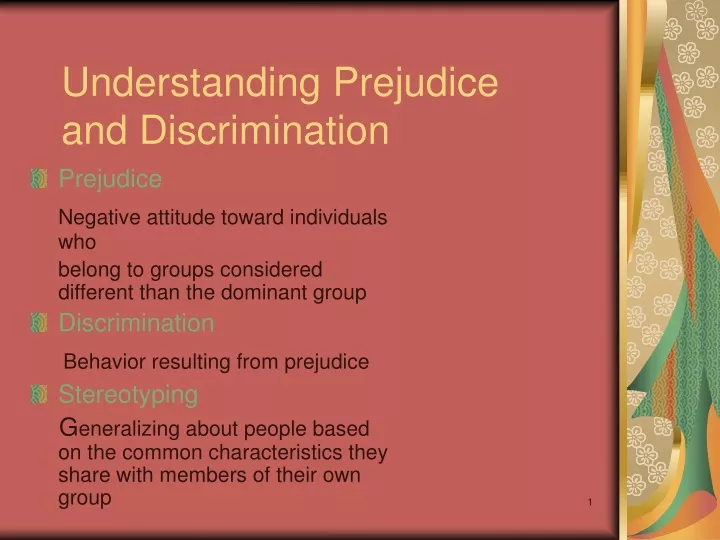 understanding prejudice and discrimination