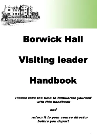 Borwick Hall  Visiting leader  Handbook