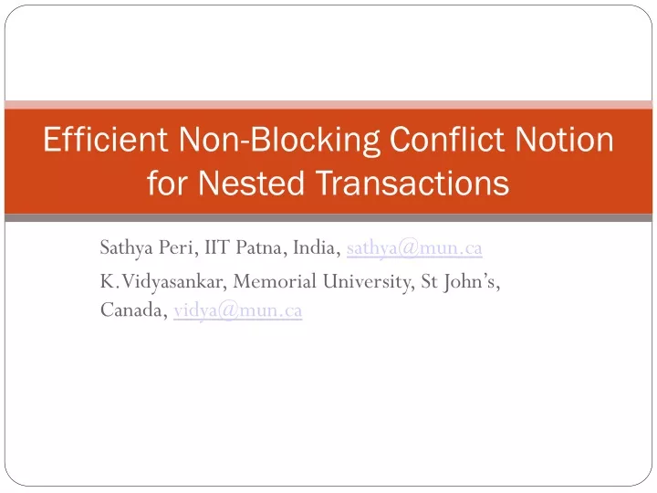 efficient non blocking conflict notion for nested
