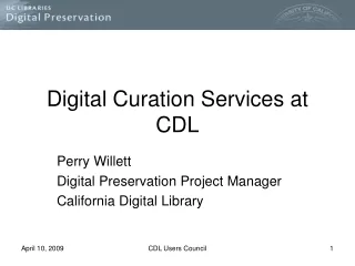 Digital Curation Services at CDL