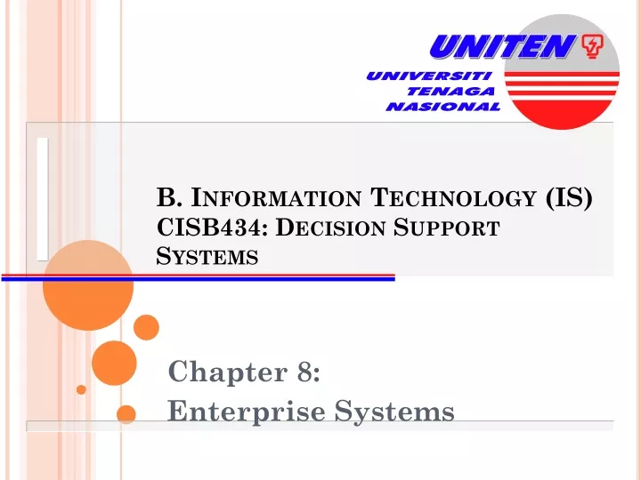 b information technology is cisb434 decision support systems
