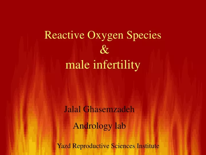 reactive oxygen species male infertility