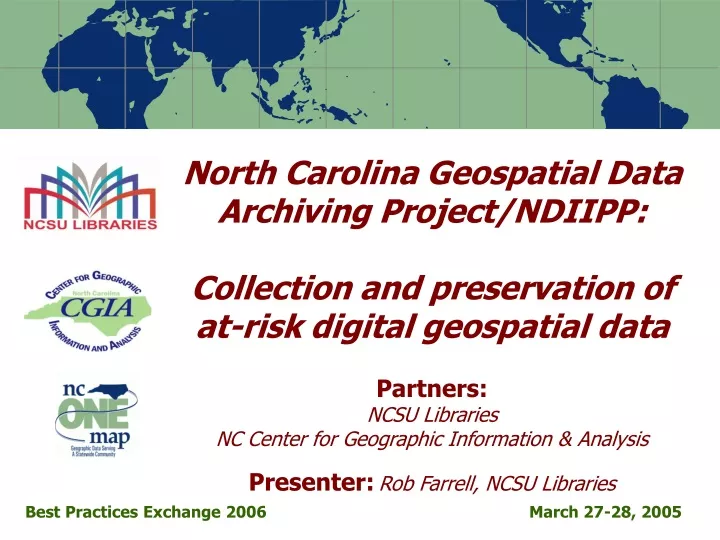 north carolina geospatial data archiving project