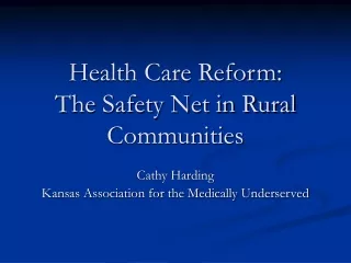 Health Care Reform:  The Safety Net in Rural Communities