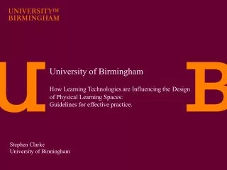 University of Birmingham How Learning Technologies are Influencing the Design