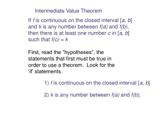 Intermediate Value Theorem