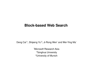 Block-based Web Search