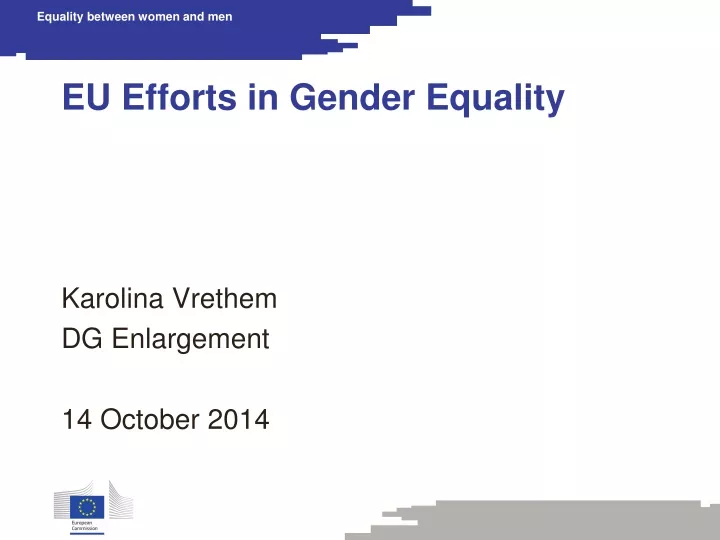 eu efforts in gender equality