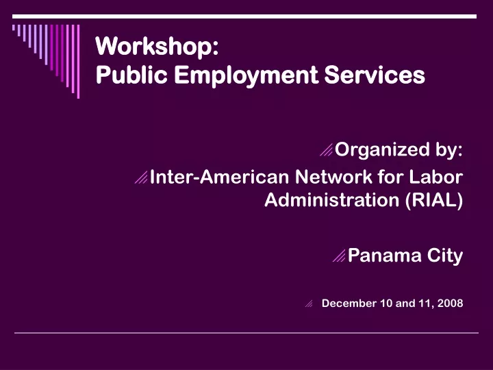 workshop public employment services