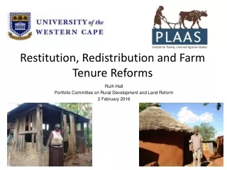 Ruth Hall Portfolio Committee on Rural Development and Land Reform 2 February 2016