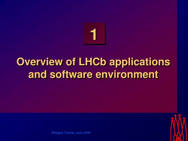 overview of lhcb applications and software environment