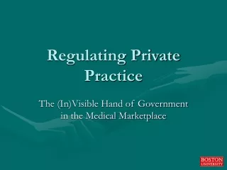 Regulating Private Practice