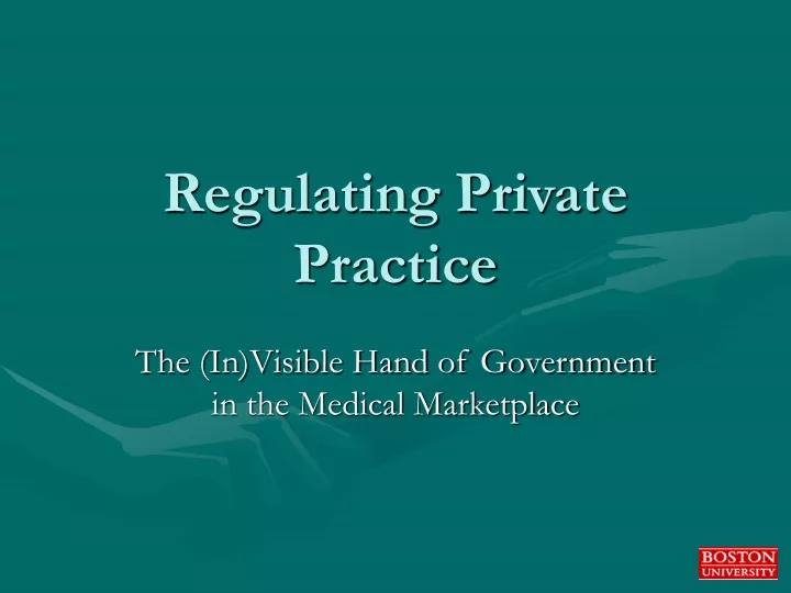 regulating private practice