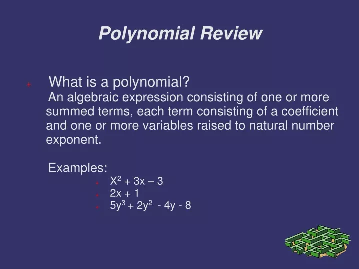 polynomial review