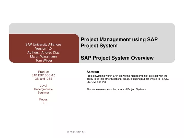 project management using sap project system sap project system overview