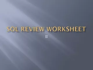 SOL Review Worksheet
