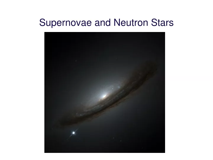 supernovae and neutron stars
