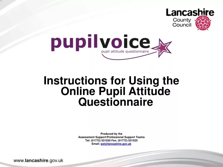 instructions for using the online pupil attitude