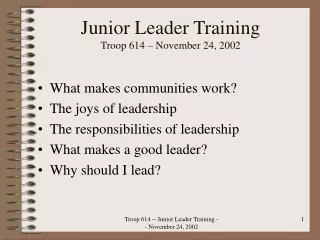 Junior Leader Training Troop 614 – November 24, 2002