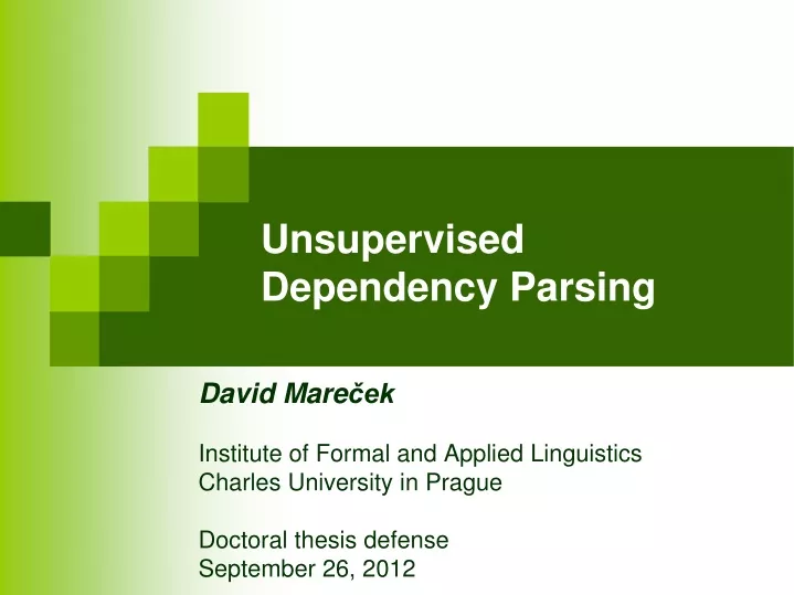 unsupervised dependency parsing