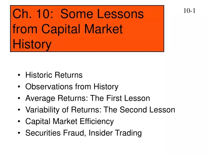 ch 10 some lessons from capital market history