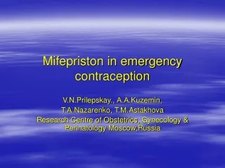 Mifepriston in emergency contraception