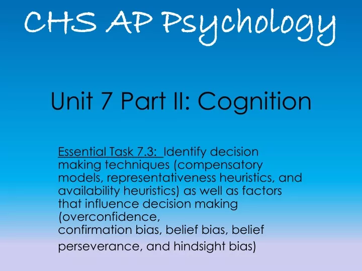 unit 7 part ii cognition