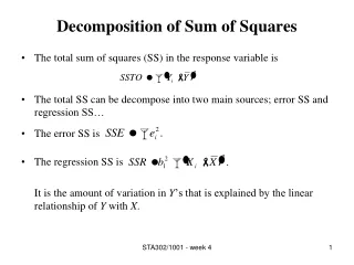 Decomposition of Sum of Squares