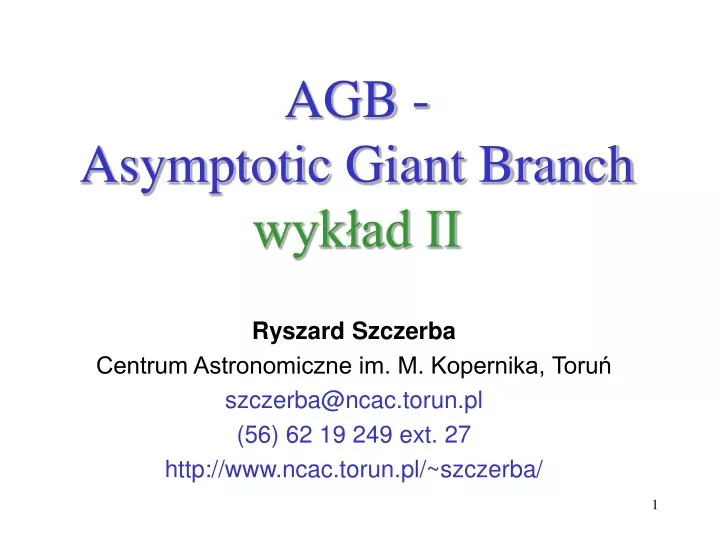 agb asymptotic giant branch wyk ad ii