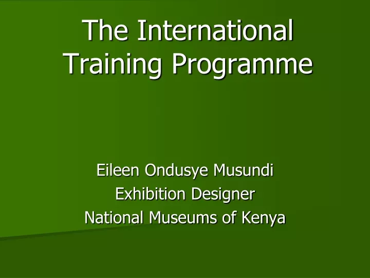 the international training programme